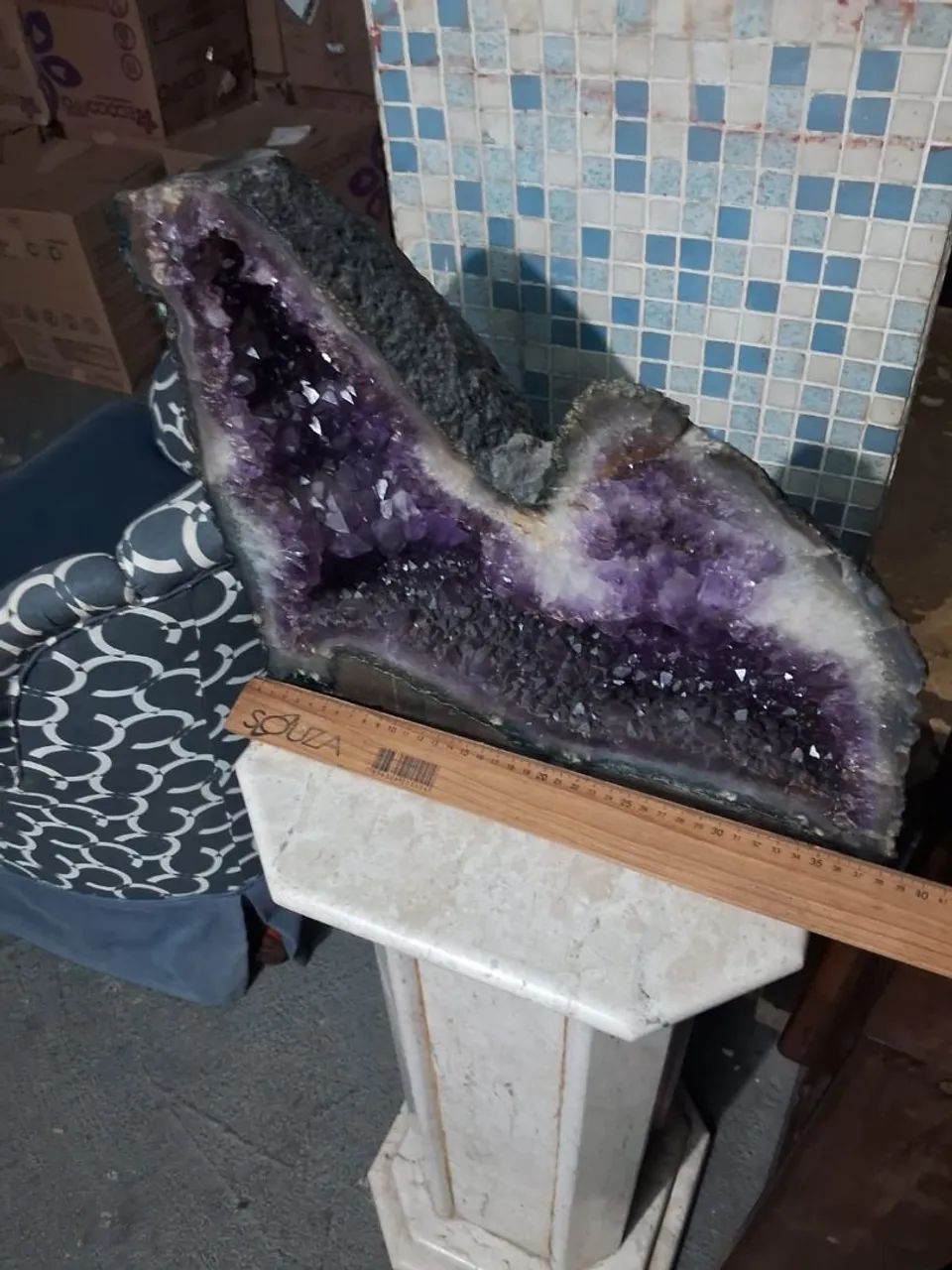 Capela gruta pedra ametista, coluna  mármore bege Bahia. - Foto 2