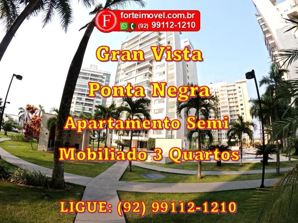 Apartamento Semi Mobiliado de 3 Quartos no Gran Vista Ponta Negra