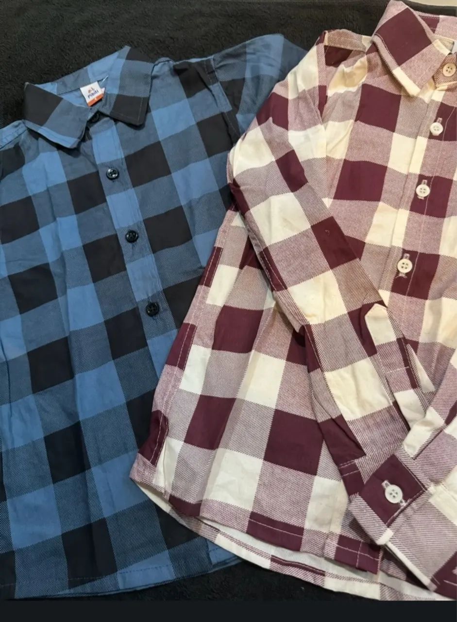 Camisa xadrez TAM 4 anos 100% algodão - Foto 3