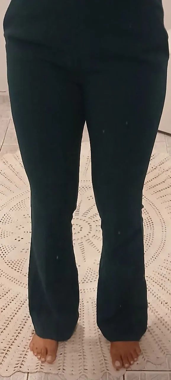 Calça Flare Verde Escuro, Luigi Bertolli
