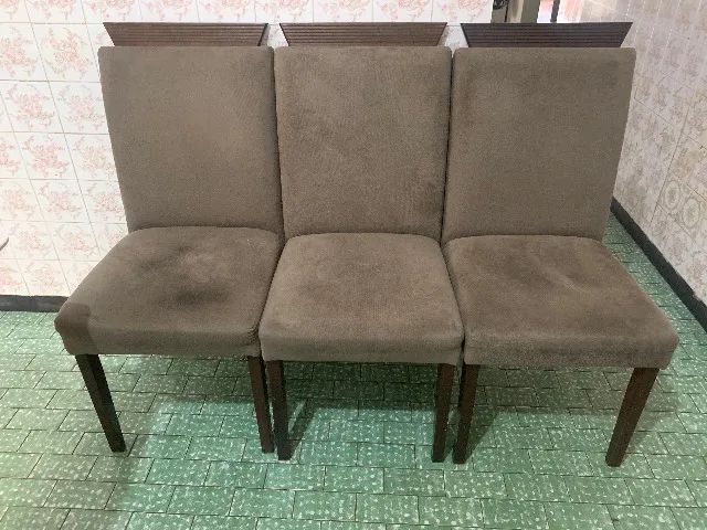 Conjunto Sala de Jantar Mesa Tampo de Vidro 6 Cadeiras Maron/Rustic Rafana  - Foto 4