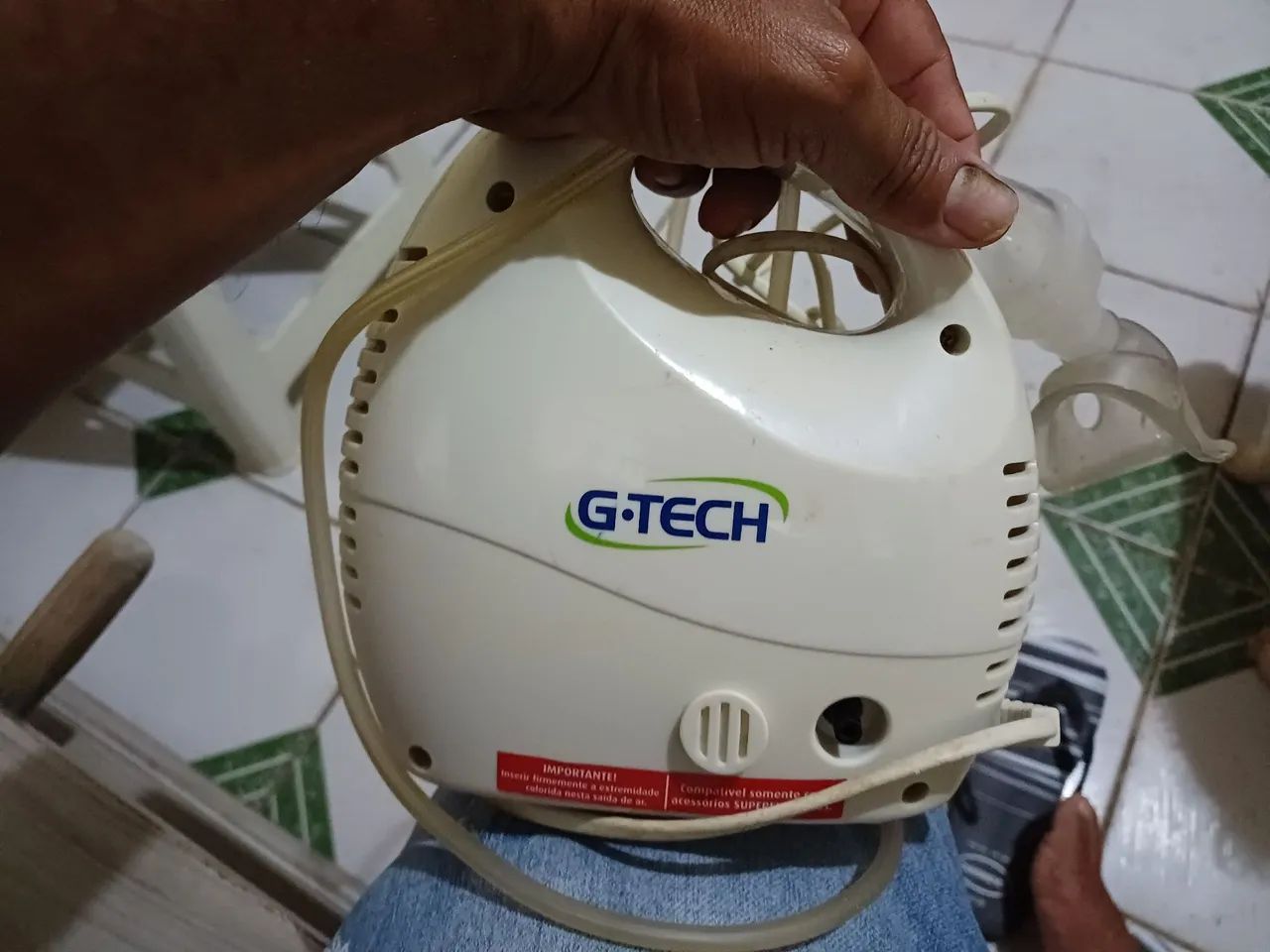 Inalador G-Tech - usando 