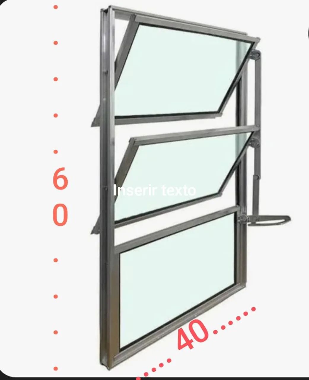 Janela basculante 60x40 alumínio  - Foto 2