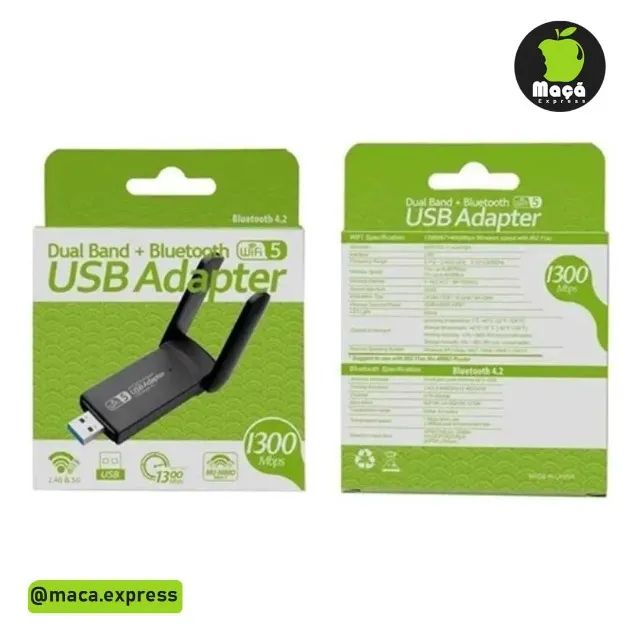 Adaptador Usb wifi Dual Band Bluetooth 5g 1300mbps Bluetooth 4.2 - Foto 3