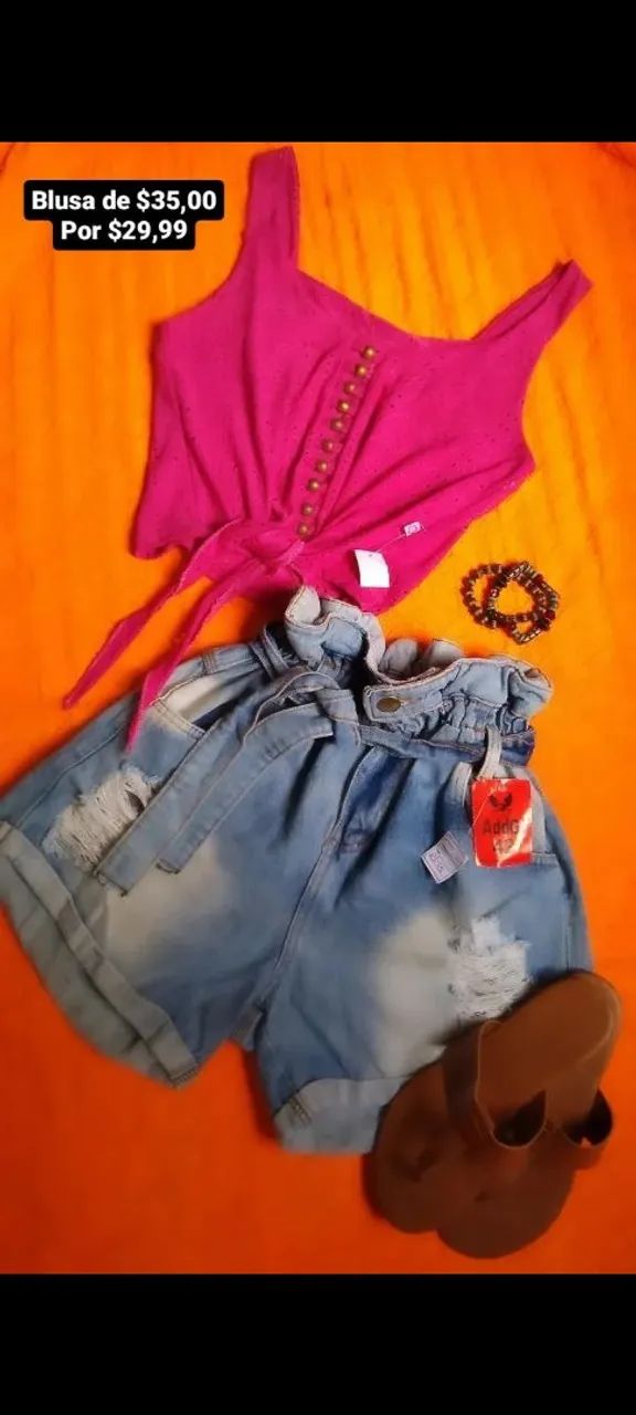 Mega promoção! Short jeans Premium cós alto com elastano no cós  - Foto 5