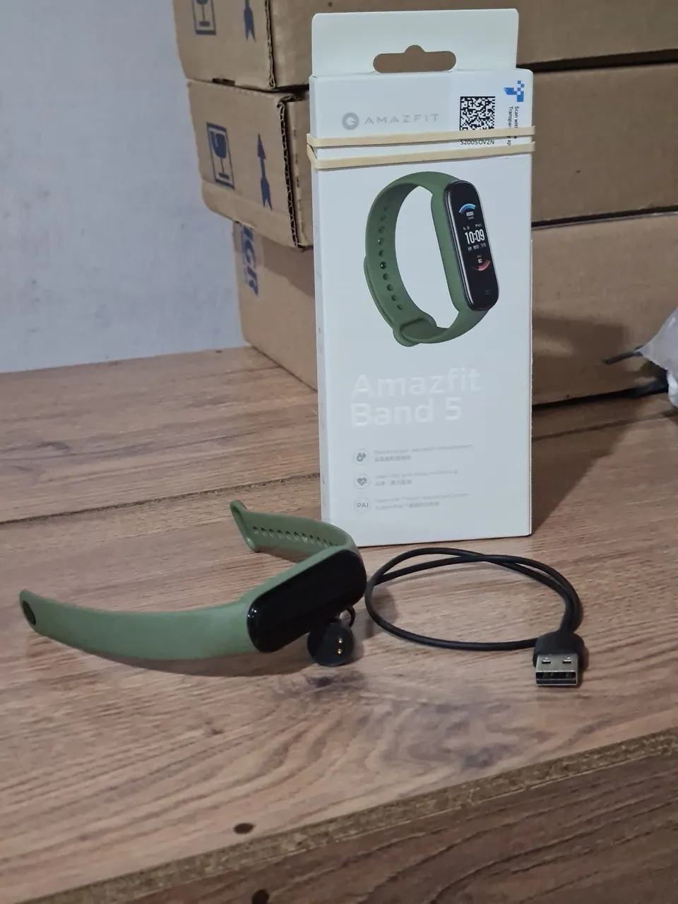 Amazfit Band 5 - Original com pulseira Verde Militar