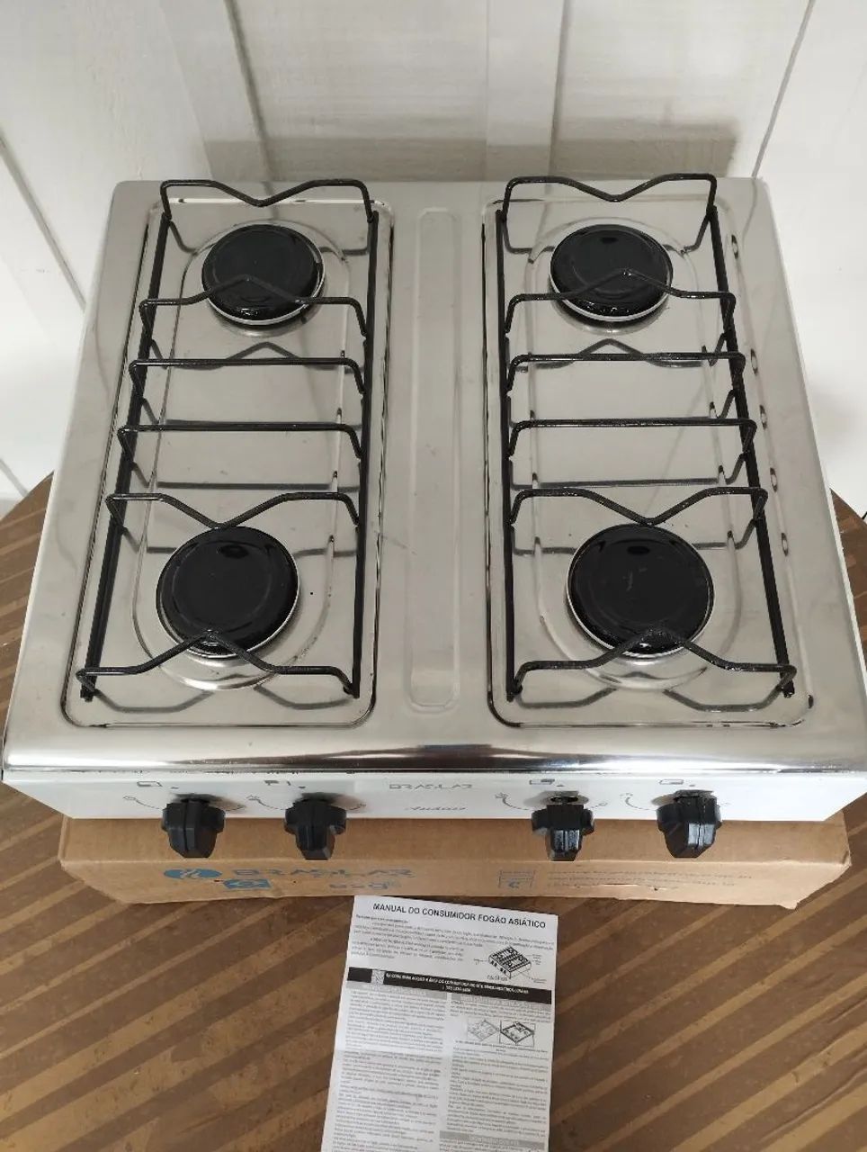 Fogão de mesa 4 bocas acendimento manual Braslar branco - Foto 2