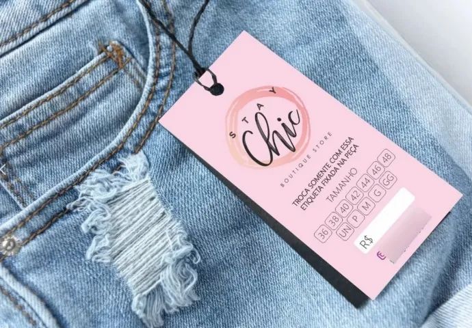 Tags personalizadas para roupas e bijuterias 