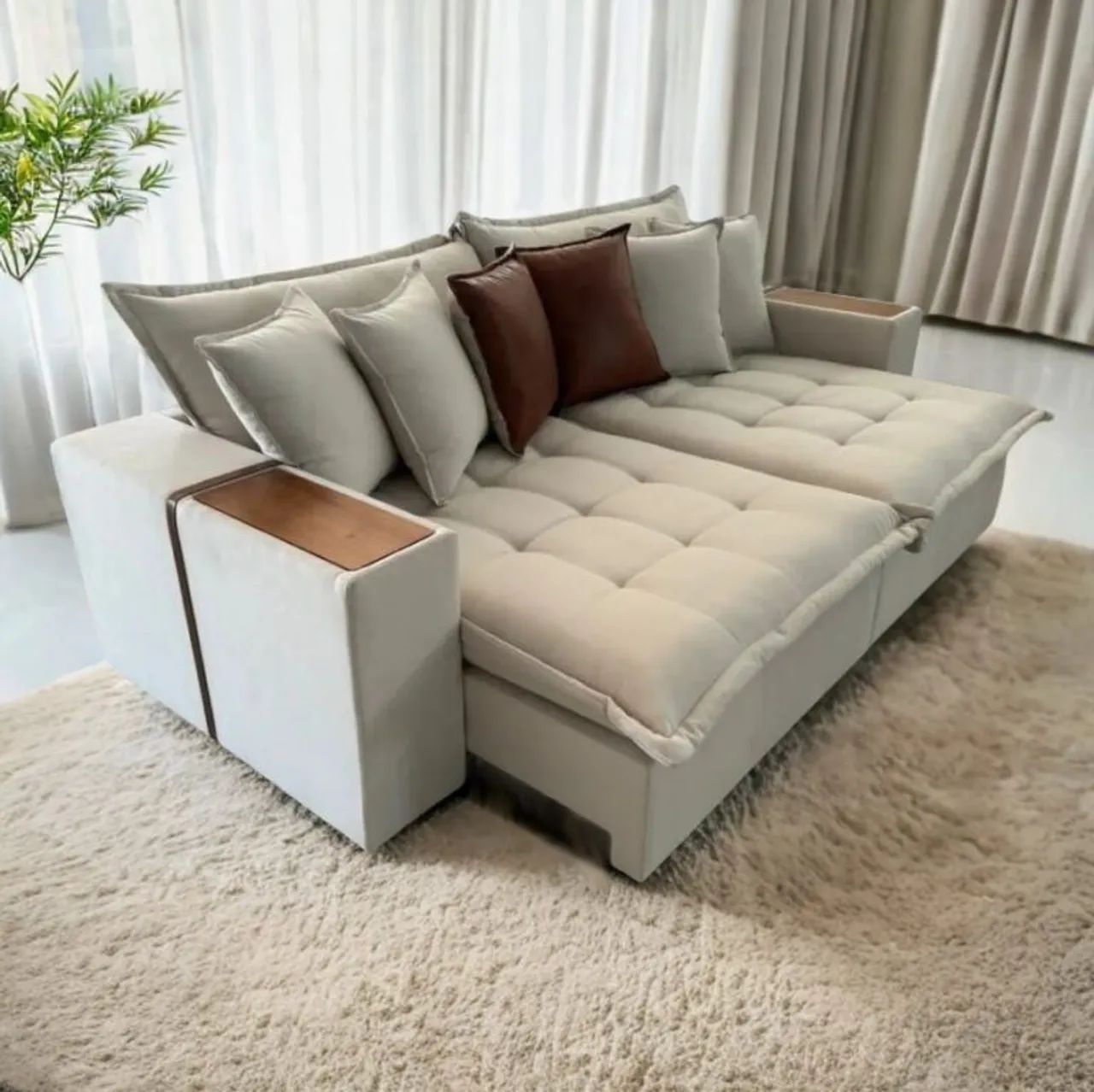 SOFÁ SEM CAIXA ALTAMENTE ELEGANTE E CONFORTÁVEL FUNCIONAL PODENDO SER USADO COMO CAMA!TTY