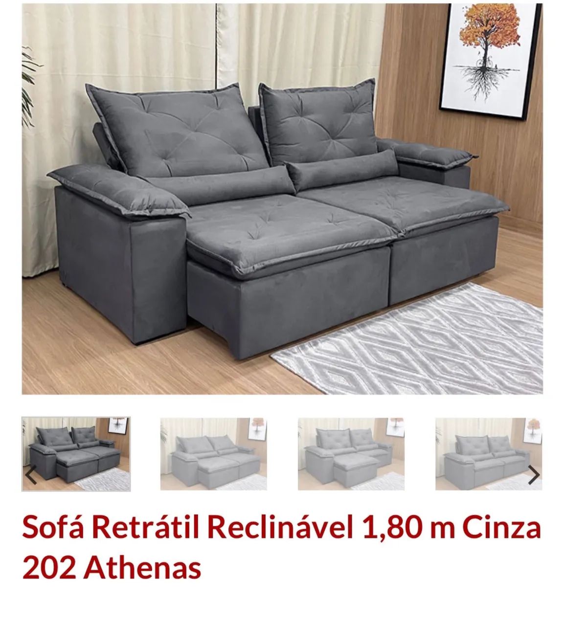 Sofá retratil reclinável Athenas 2,30 mts - Foto 2