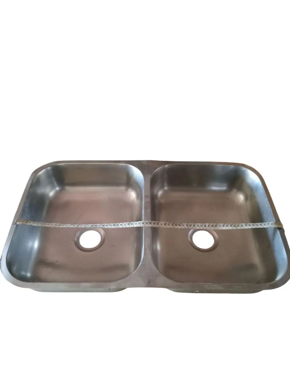 cuba de pia dupla aço inox 74x43 - Foto 3