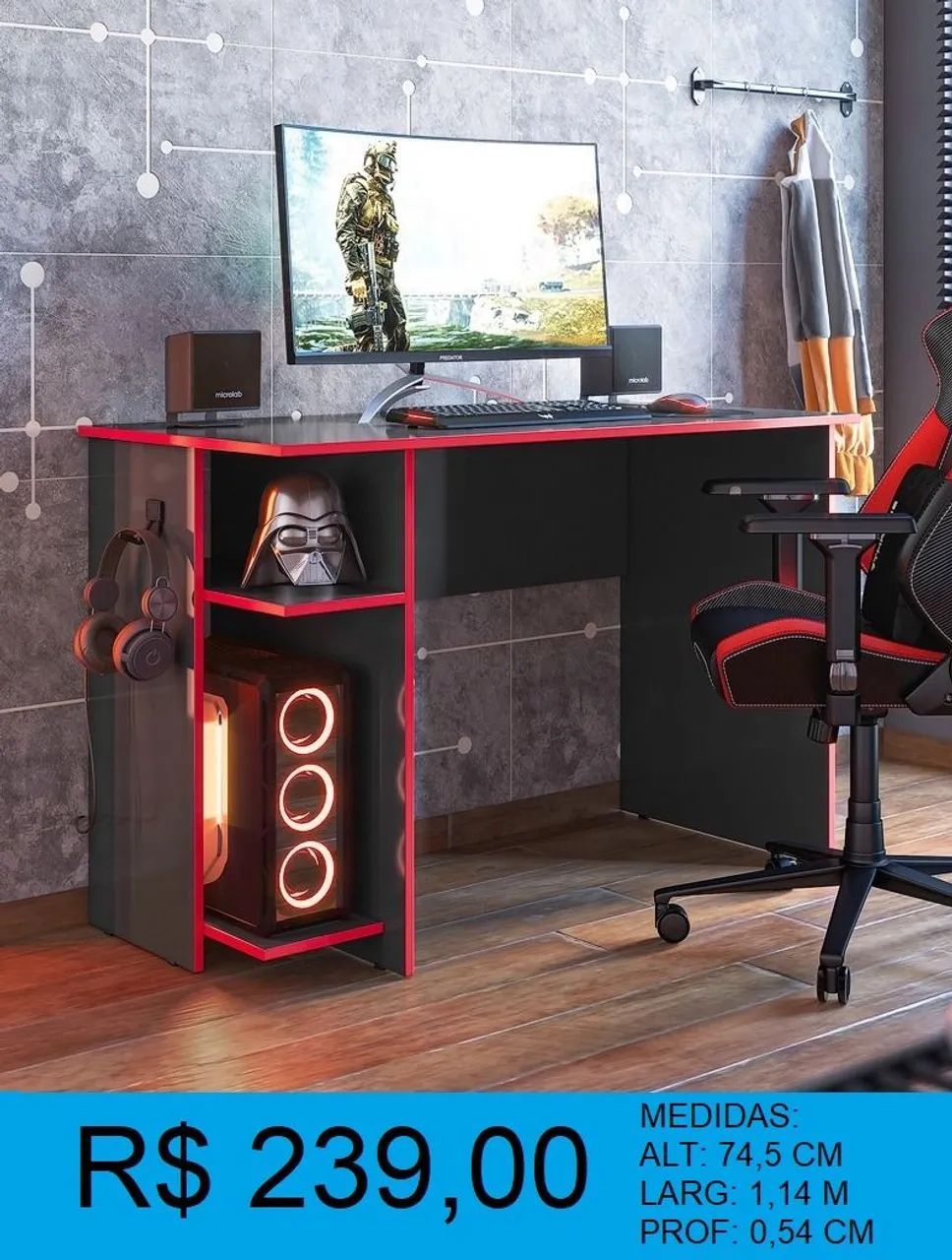 Escrivaninha mesa gamer / diversas cores