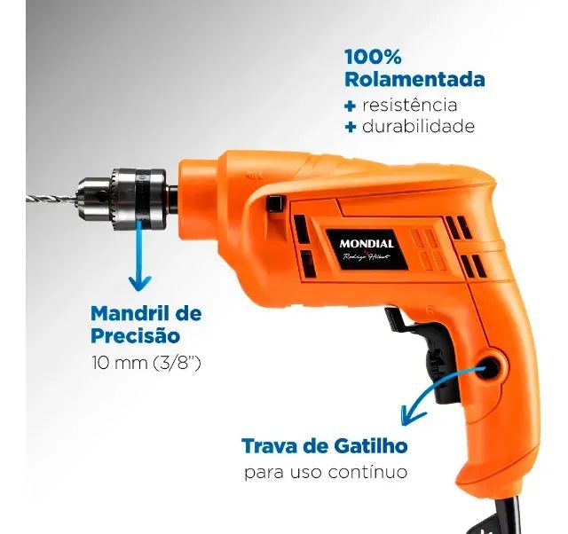 Furadeira Com Impacto Mondial 650w Fi-rh-01m / 220v - Foto 4
