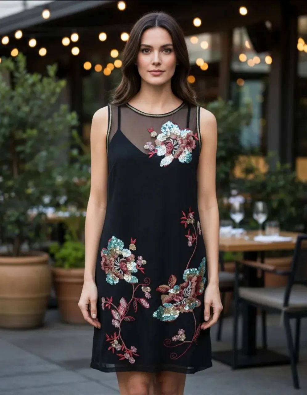Vestido Colcci Tule Bordado p