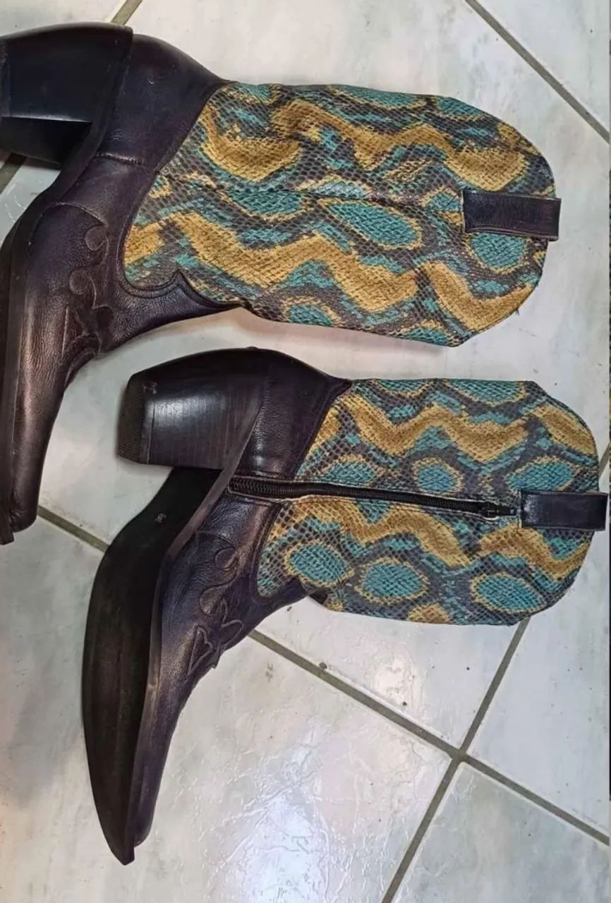 Botas Country Cobra Couro Legítimo - Foto 6