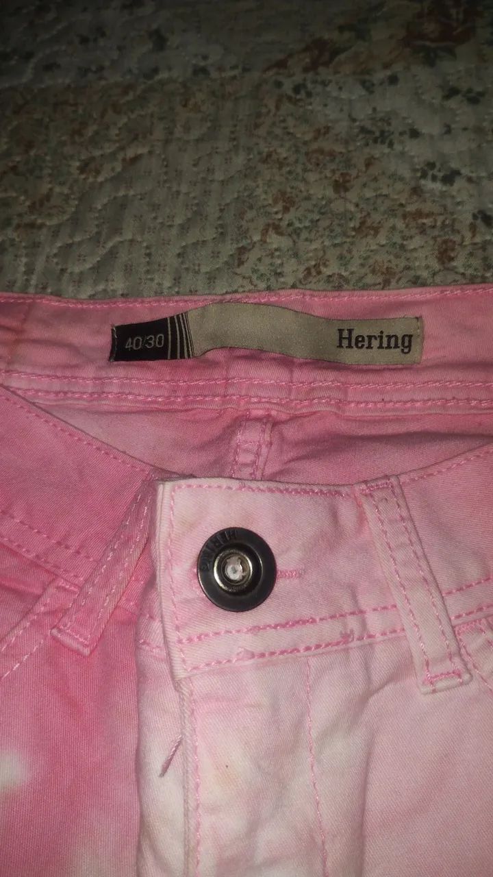 Calça Jeans Tie Dye Rosa Hering - Foto 4