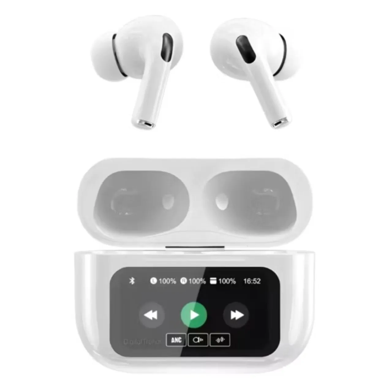 Fones de Ouvido Bluetooth TWS com Case Com Tela LCD Touch-Screen
