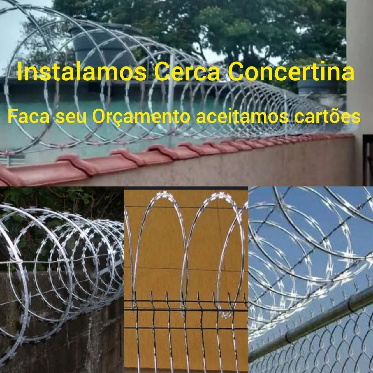 Cerca Concertinaça instalamos faça o orçamento aceitamos cartões e parcemos. 