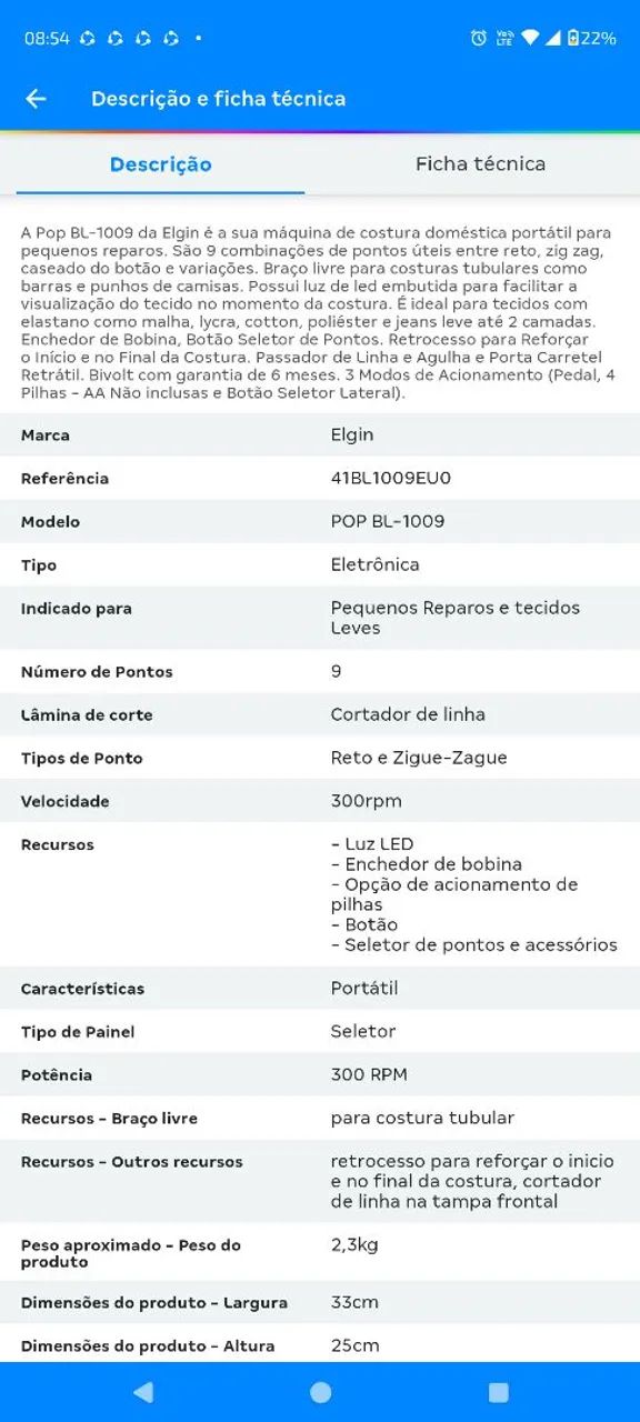 Máquina de costura Elgin Pop costura jeans  - Foto 3