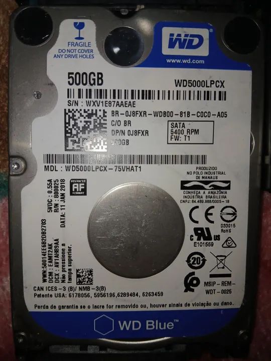 HDs SATA 500GB e 1TB, vários modelos, usados - Foto 3