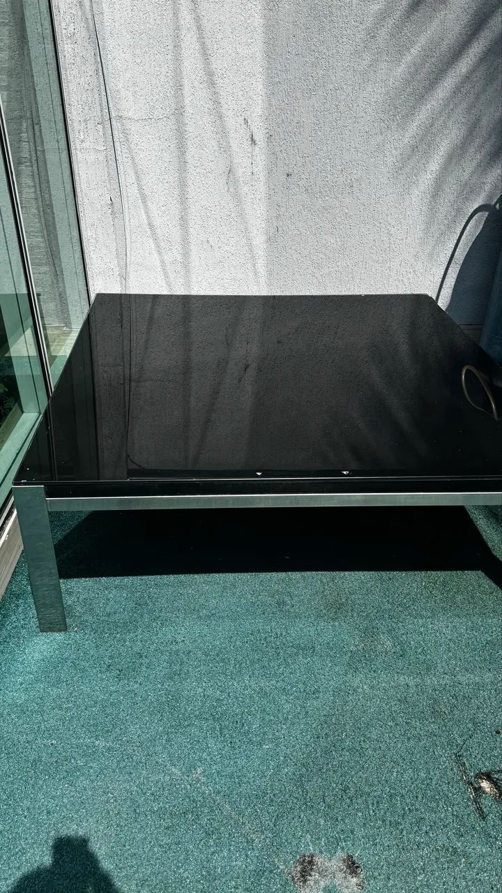 Mesa de Centro de sala em Aço Inox e Vidro