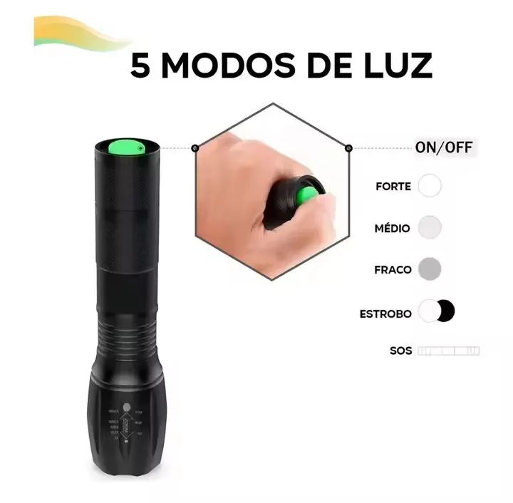 Lanterna tática militar x900 com Zoom - Foto 2