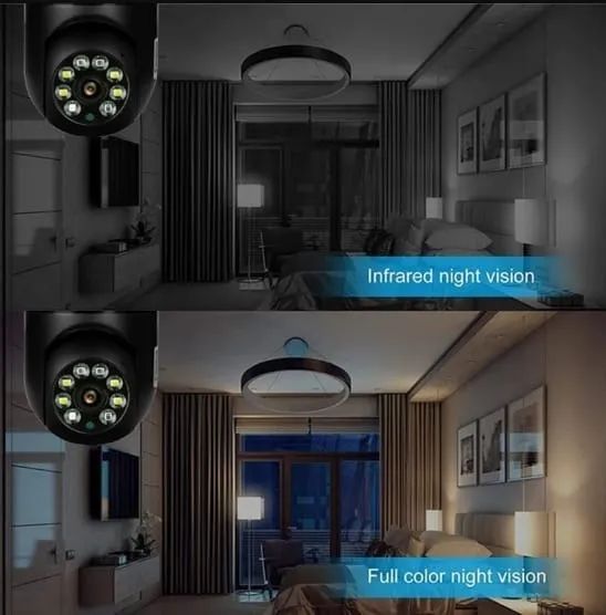 Câmera Bulbo Ip Wi-fi 360 Graus Black - Foto 3