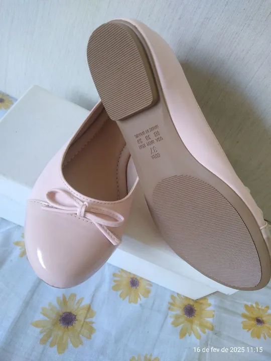 Sapatilhas rosa de bico redondo - Foto 2