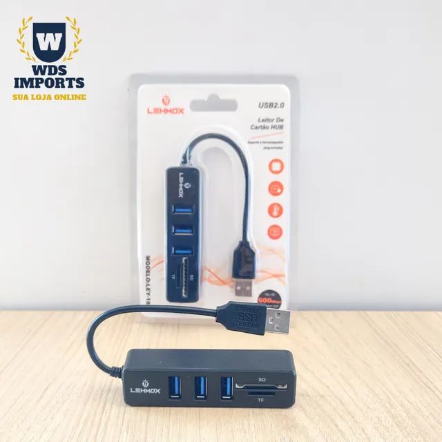 Leitor de Cartão e Hub Usb 2.0