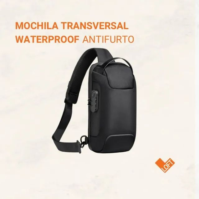 MOCHILA LOFT TRANSVERSAL WATERPROOF E ANTIFURTO