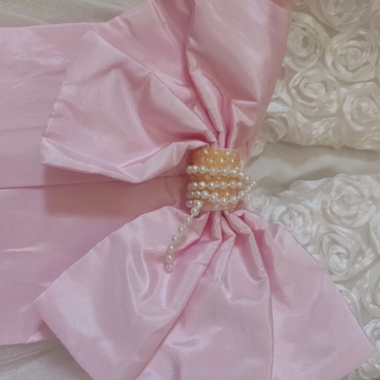 Vestido de festa infantil branco com rosa - Foto 3