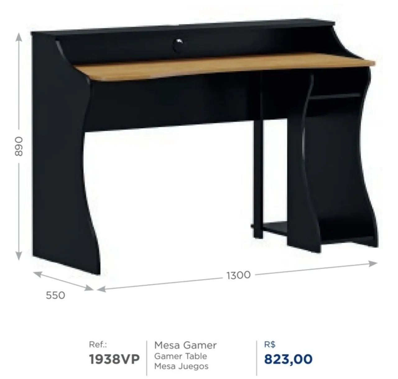 Mesa Gamer Madeira Maciça  - Foto 3