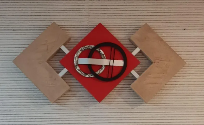Quadro com textura vermelho