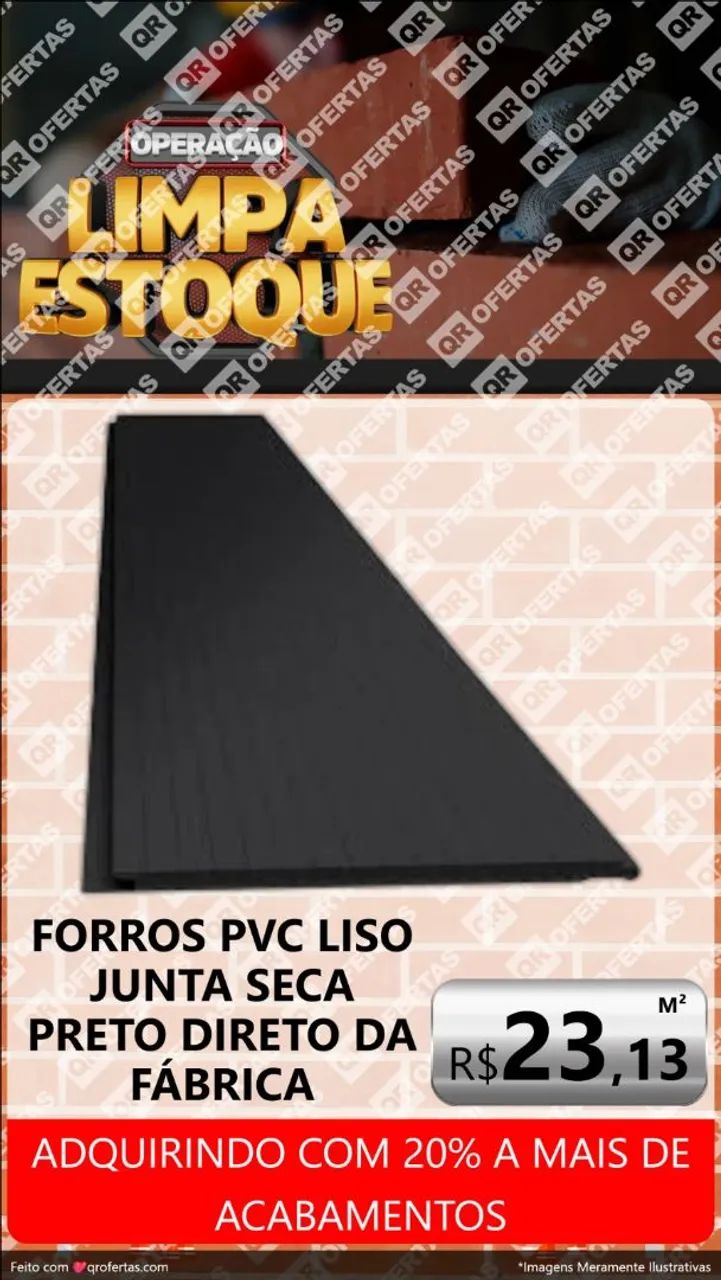 Forro pvc liso junta seca preto