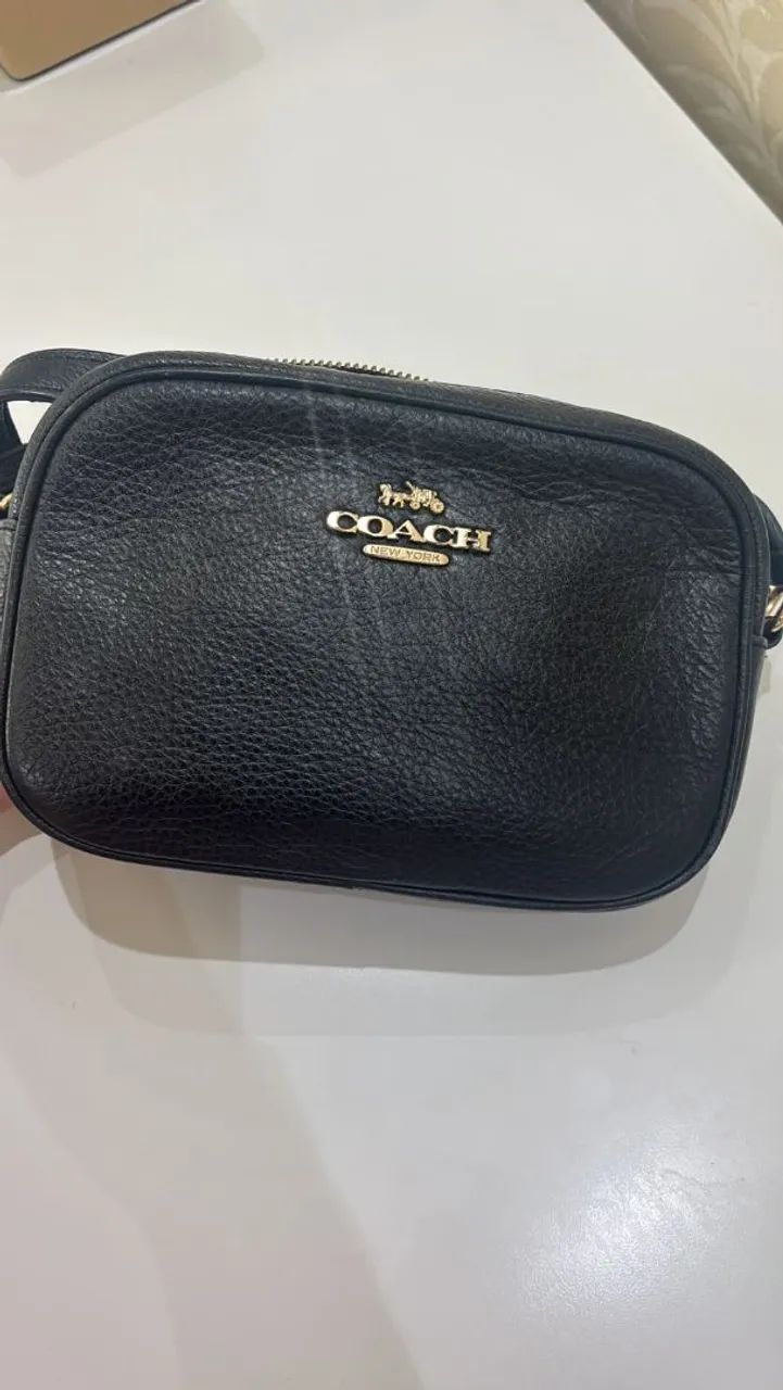 Bolsa Coach Mini Jamie Camera de Couro Preta - Foto 3