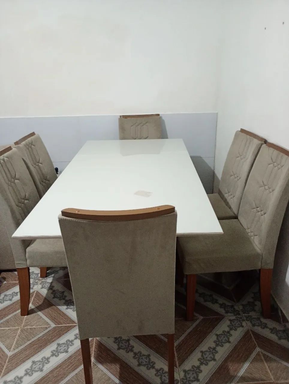 Mesa nova 6 lugares tampo de vidro  - Foto 4