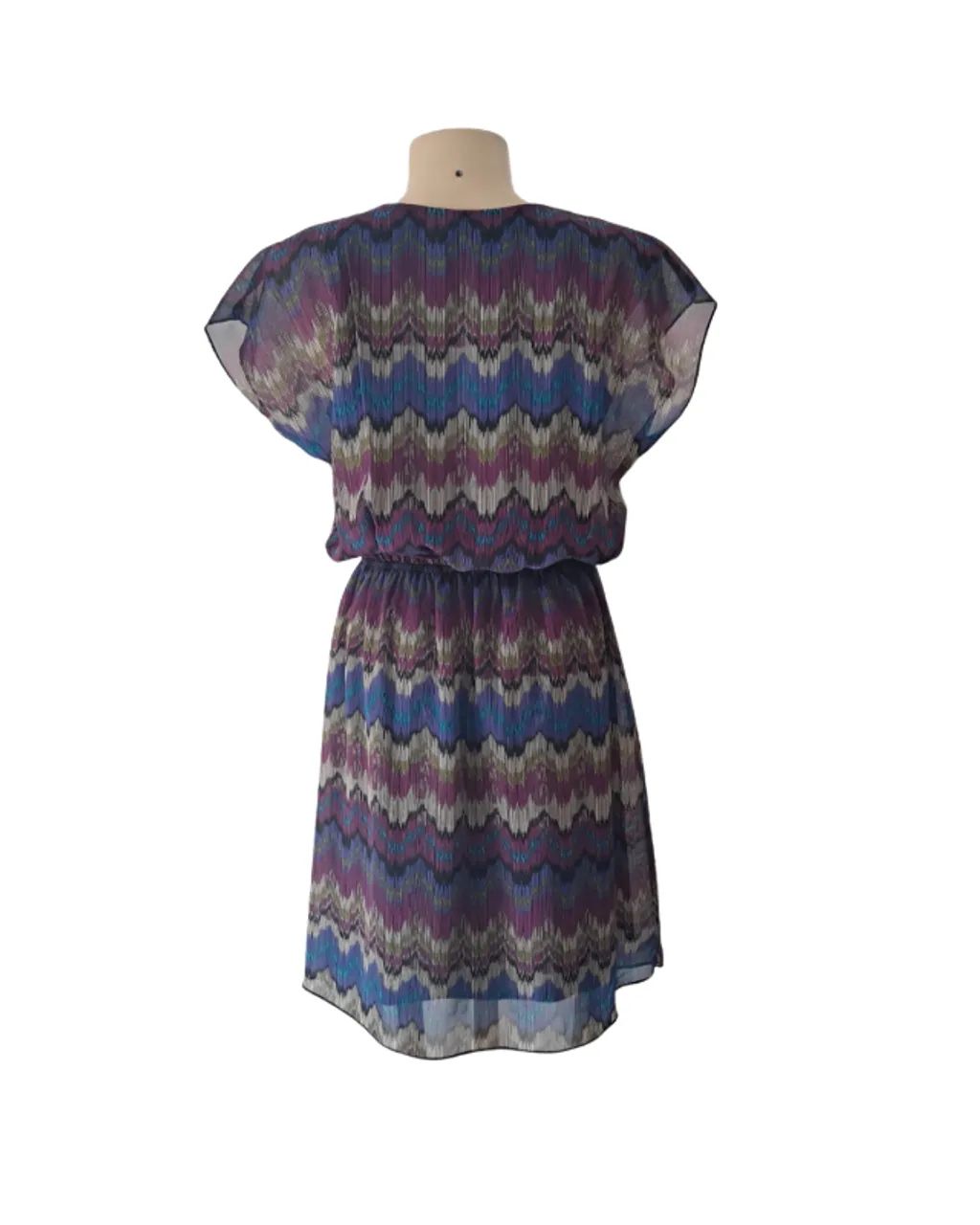 Vestido Espresso M - Estampa Chevron - Com Forro - Foto 4