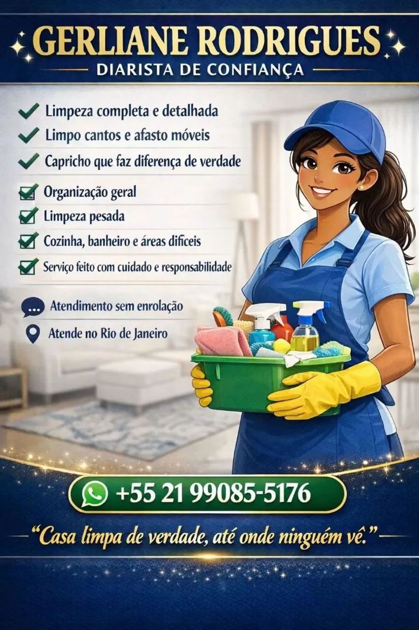 Diarista tijuca centro e zona sul