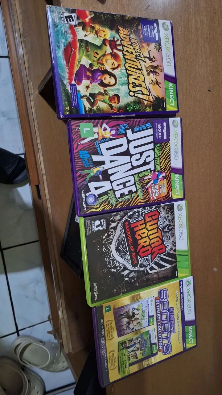 Xbox 360 Kinect + Kit Guitar hero com bateria e guitarra - Foto 4