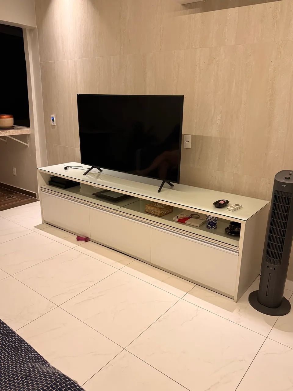 Rack para TV - Vidro e Laca Branca