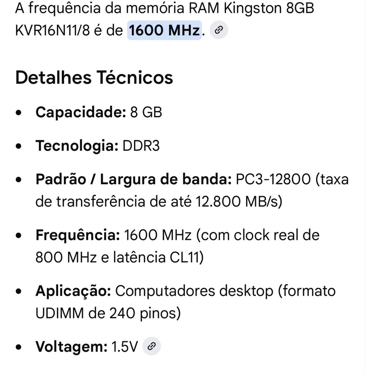 Memória RAM Kingston 8GB Ddr3 Pc3 - Foto 2