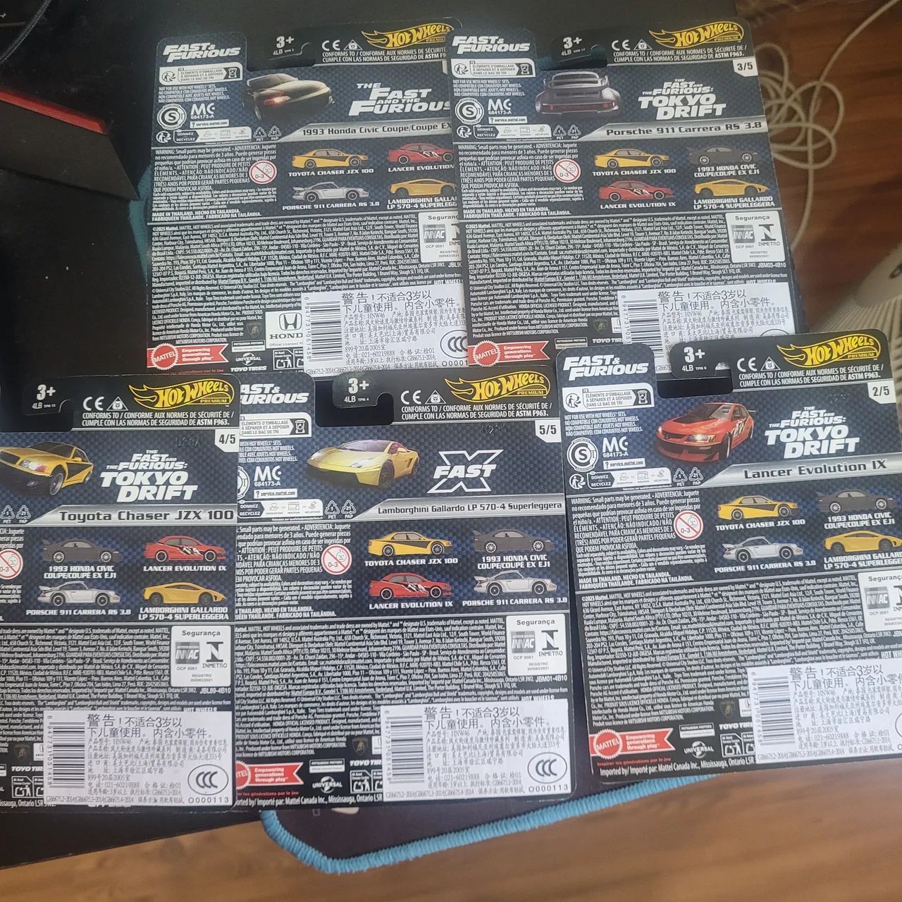 Hot Wheels Premium - Set Velozes e Furiosos - Lancer, Civic, Lamborghini, Porsche - Foto 4