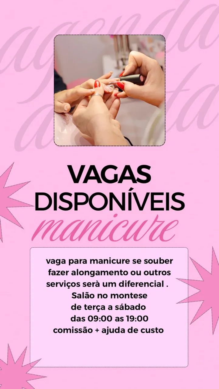 Vaga para manicure 