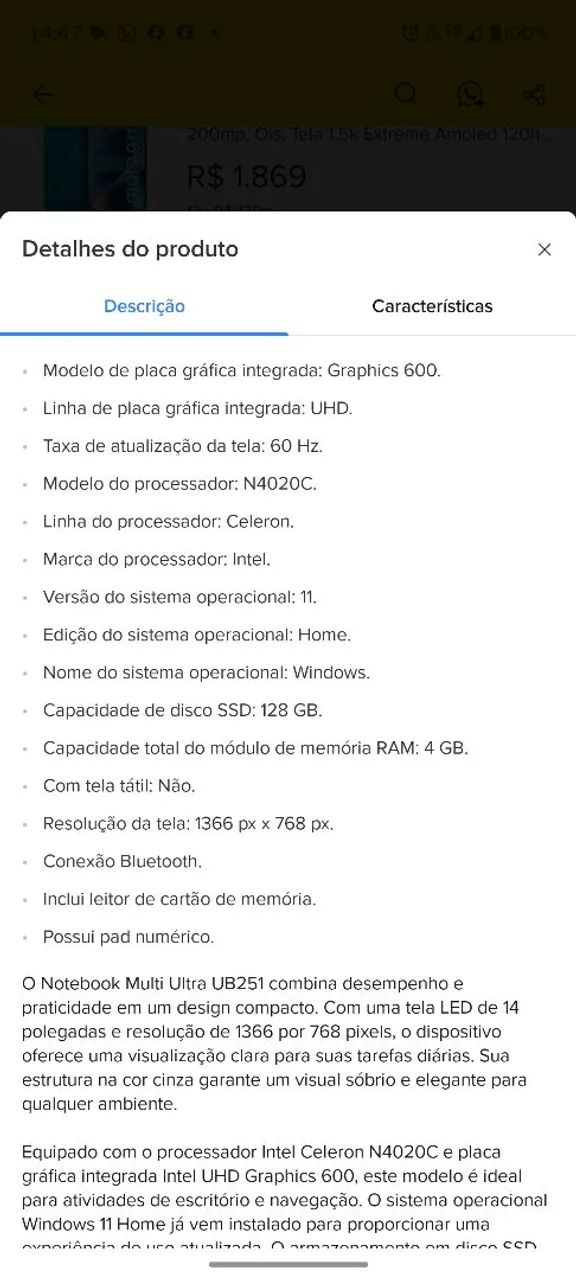 Notebook multi ultra Celeron N4020c - Foto 2