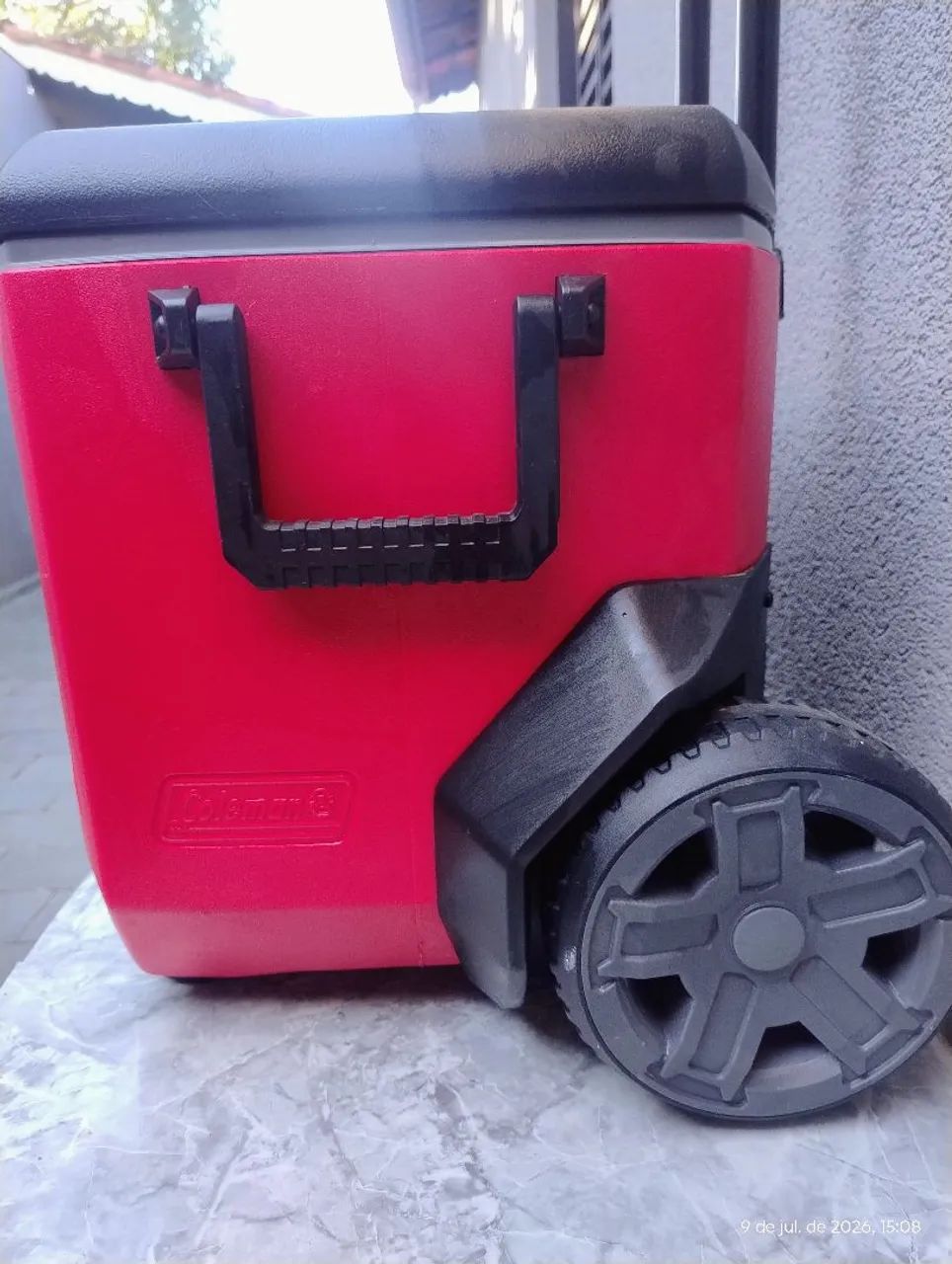 Caixa Cooler Térmico Coleman 55 Qt/52l Rugged Fabricado EUA Rodas reforçadas Alça retrátil - Foto 5