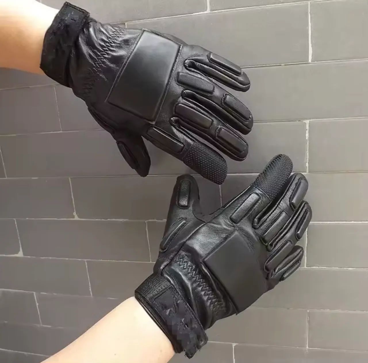 Luvas táticas masculinas de couro de dedo completo para segurança e resgate - Foto 4