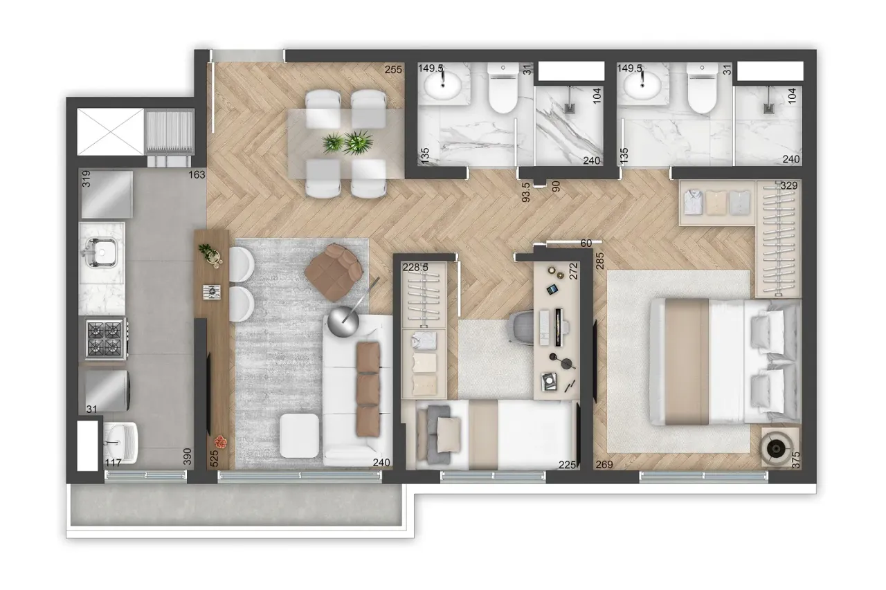 PLANTA 56m²