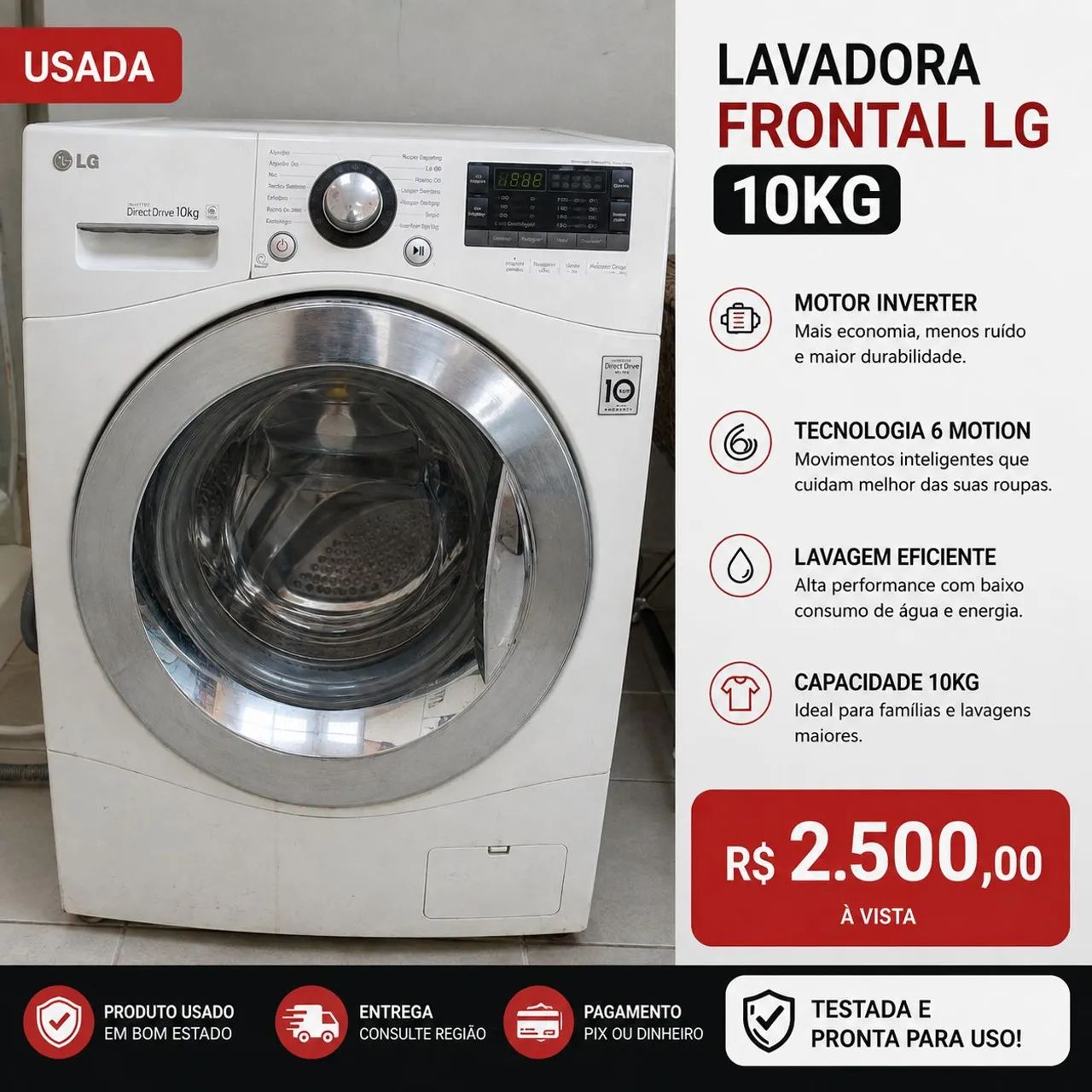 Lavadora frontal LG - Foto 2