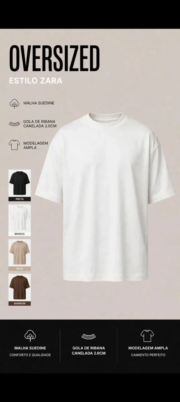 CAMISA OVERSIZED MALHA SUEDINE.  Estilo ZARA