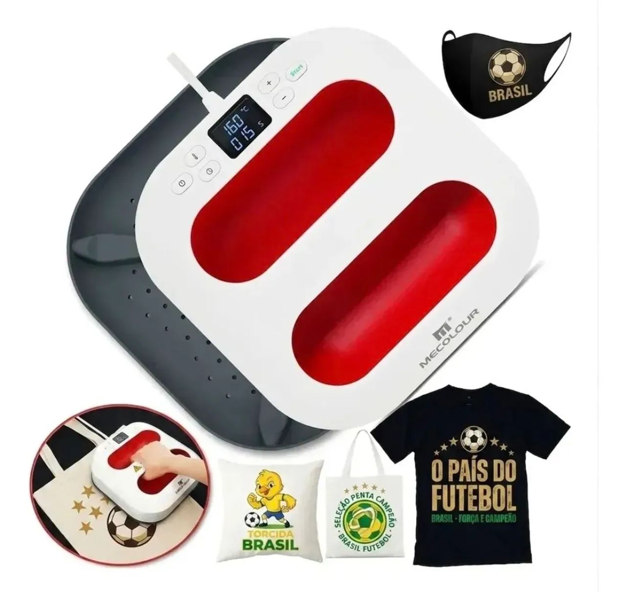 Prensa para sublimação com réguas para camiseta